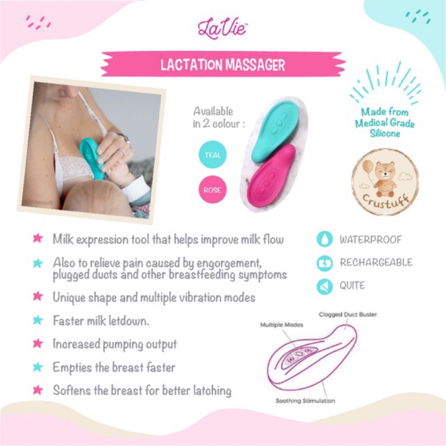 Lavie lactation massager(ASI Booster)-Rose&amp;Teal