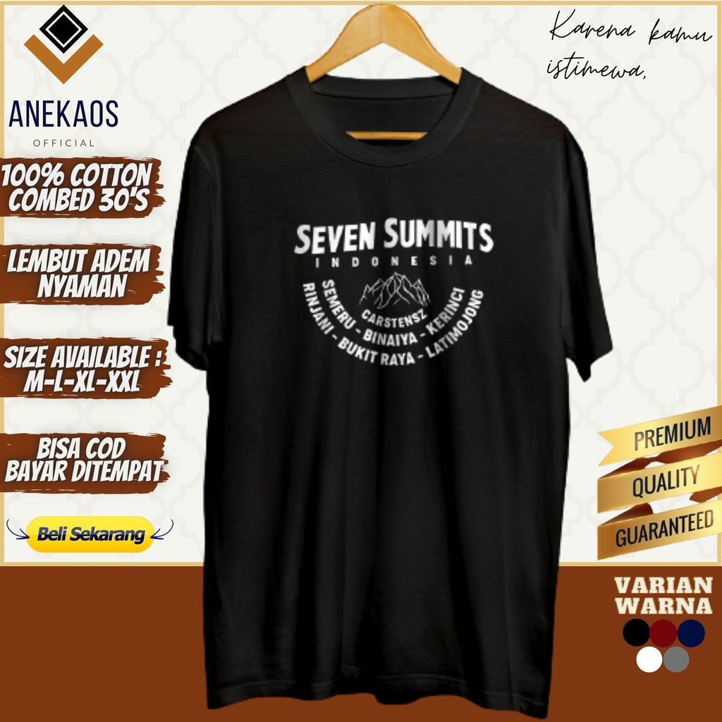 Kaos Gunung Seven Summits Kaos Pendaki Kaos Outdoor Baju Gunung Kaos Distro Pria Baju Distro Murah
