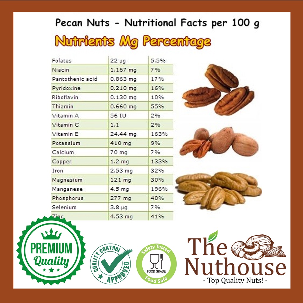 250gr Roasted Pecan Nuts / Kacang Pecan Panggang (Premium Organic Nut)