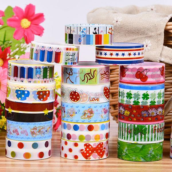 

Selotip motif acak isolasi lucu 1 set isi 10pcs