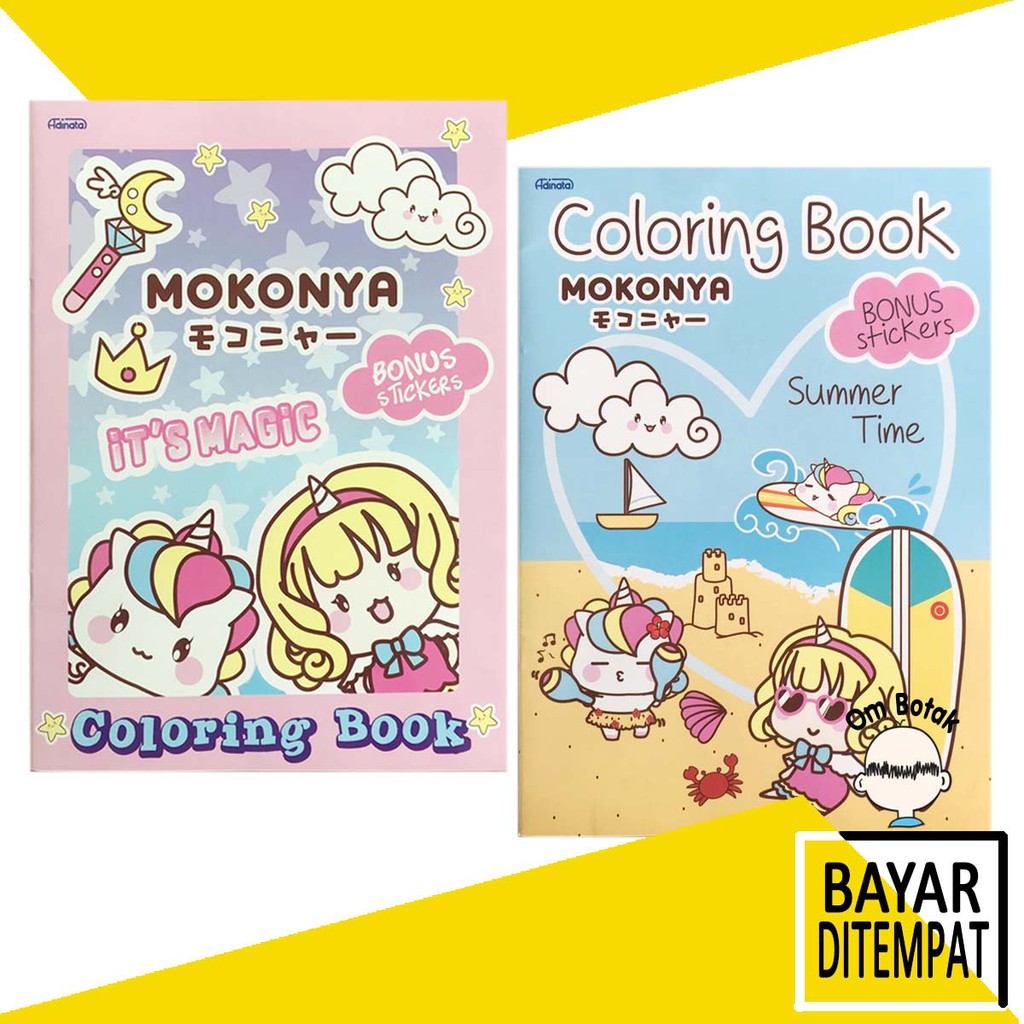 NazlaStore Mokonya Coloring Book LARGE Buku Mewarnai Adinata