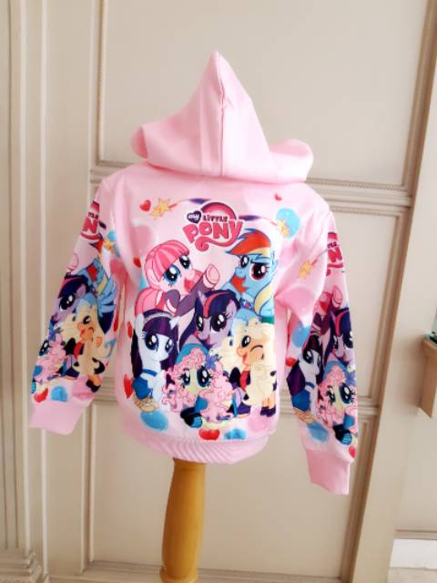 GA2691 LITTLE PONY OUTER PINK / JACKET HOODIE ANAK PINK / JAKET OUTER LITTLE PONY IMPORT MURAH