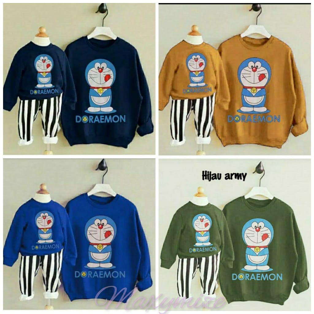 Sweater Couple Ibu Anak Doraemon 4 Warna ~FD