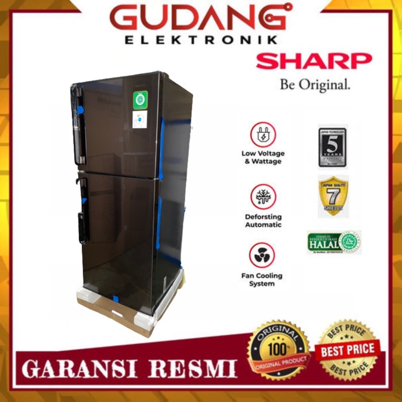 LEMARI ES 2 PINTU SHARP SJ-246GC SR/SD KULKAS SHARP SJ 246 GC SHINE SERIES