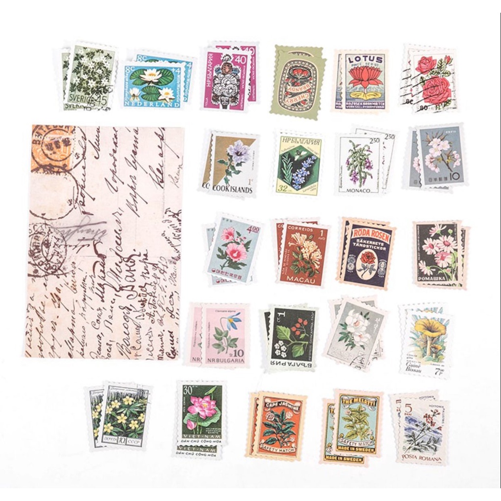 

1 Pcs Sticker Perangko Stamps Stiker Scrapbook Journal Planner