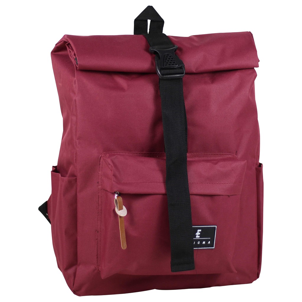 Tas Enigma Rolltop Merah Ransel Kekinian Backpack Kerja Kuliah Sekolah Seminar