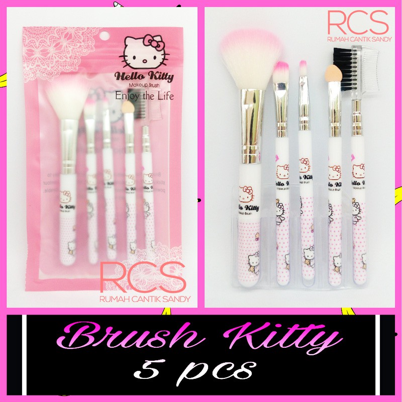 Kitty Brush 5 in 1 ~ Kuas Hello Kitty isi 5 ~ KEMASAN PLASTIK