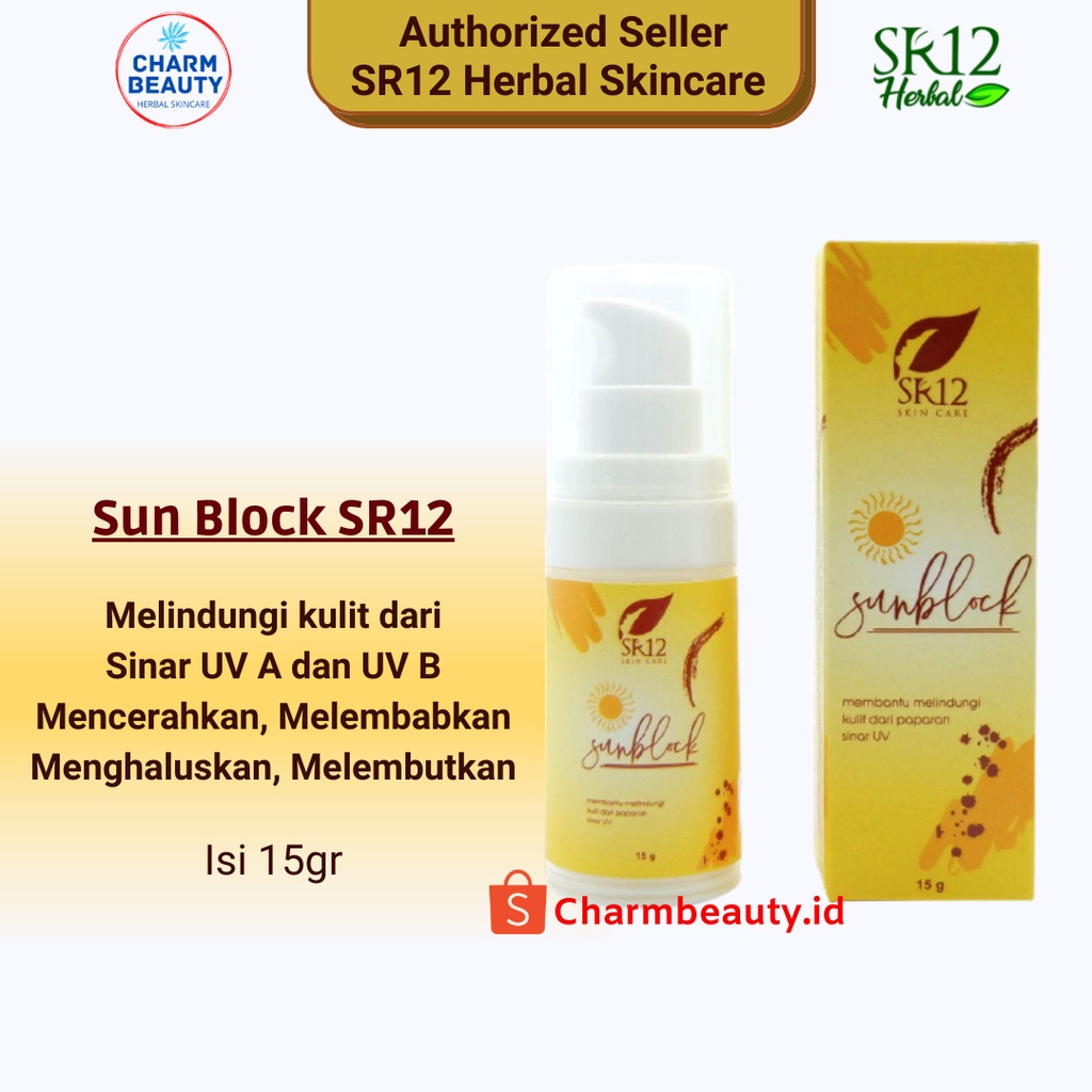 Sunblock Wajah SR12 Spf 50 Anti UV Untuk Dewasa Anak Pria Ori BPOM