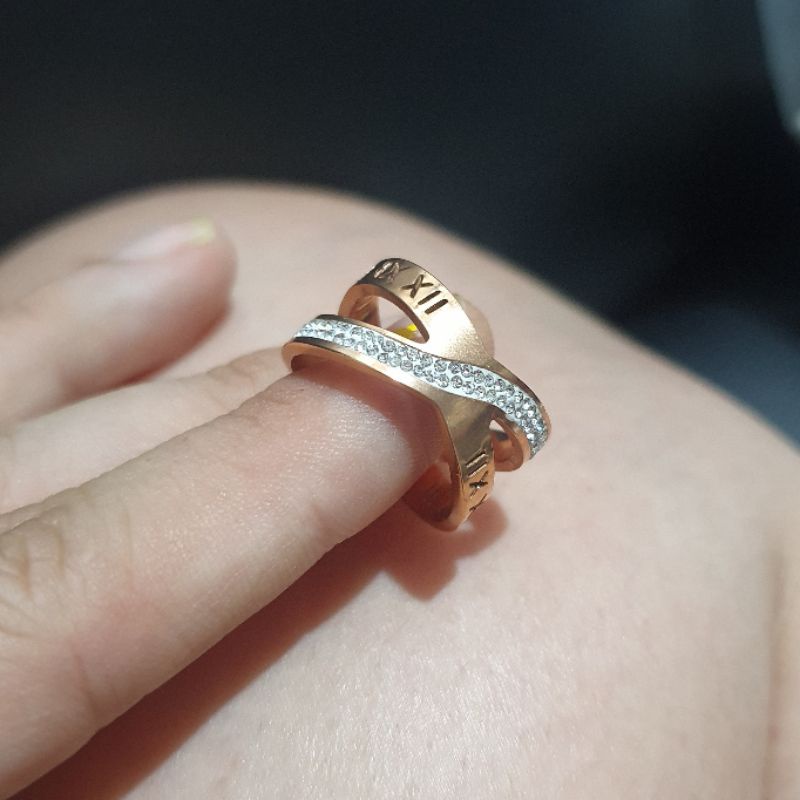 Promo Cincin Titanium asli Stainless steel Rosegold Premium Quality Anti karat anti alergi ctt0116