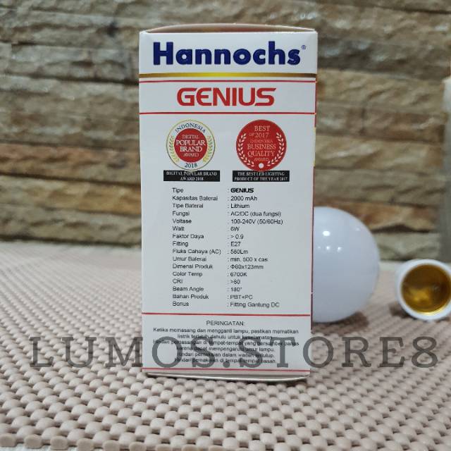 Lampu LED AC/DC Hannochs 6 Watt GENIUS