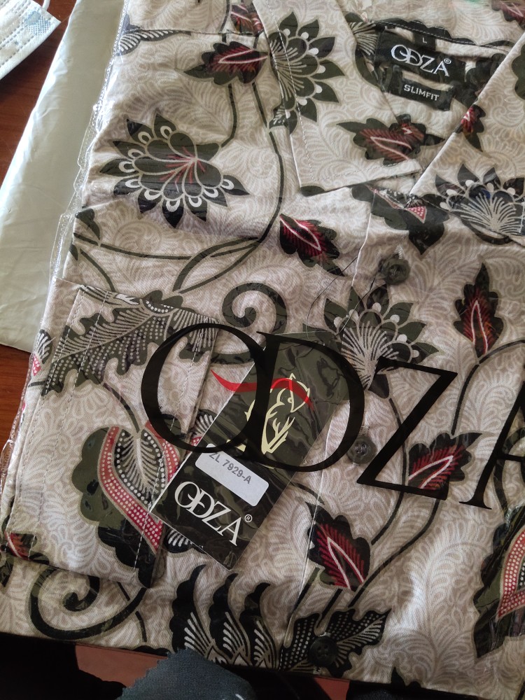 Odza Batik Lengan Panjang Modern Slimfit Modern Pria Kemeja Baju Sogan Hem Solo