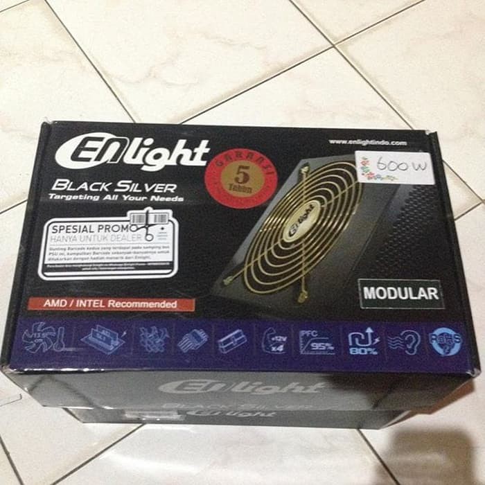 Power Supply Enlight 600W 80+ BRONZE - Black Silver Edition