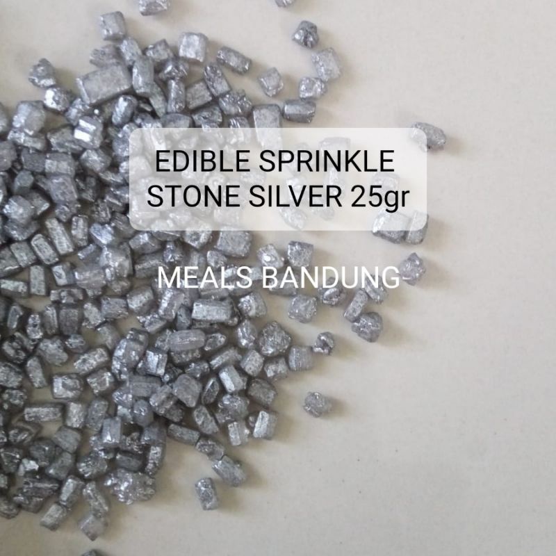

Edible Sprinkle Crystal Stone Silver 25gr