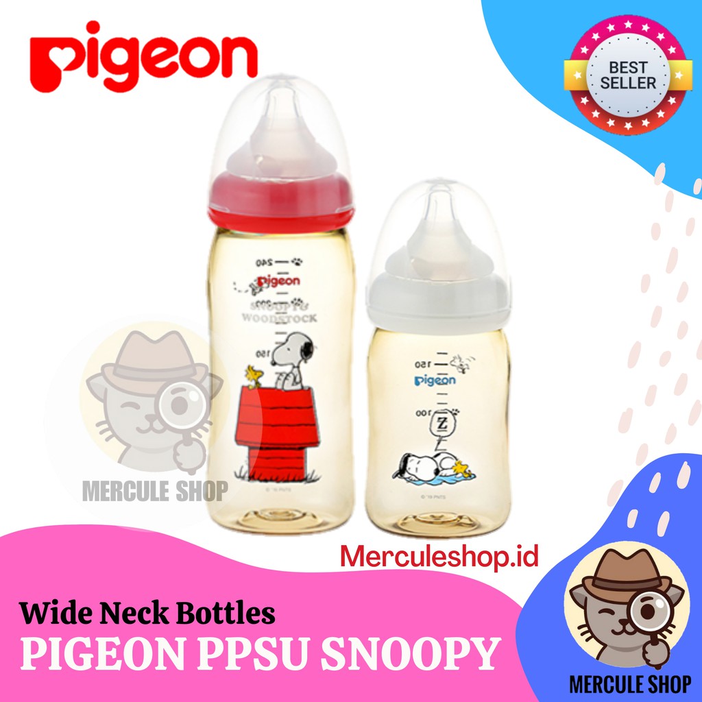 Pigeon PPSU Botol Susu Bayi Wide Neck Disney Snoopy Peanuts