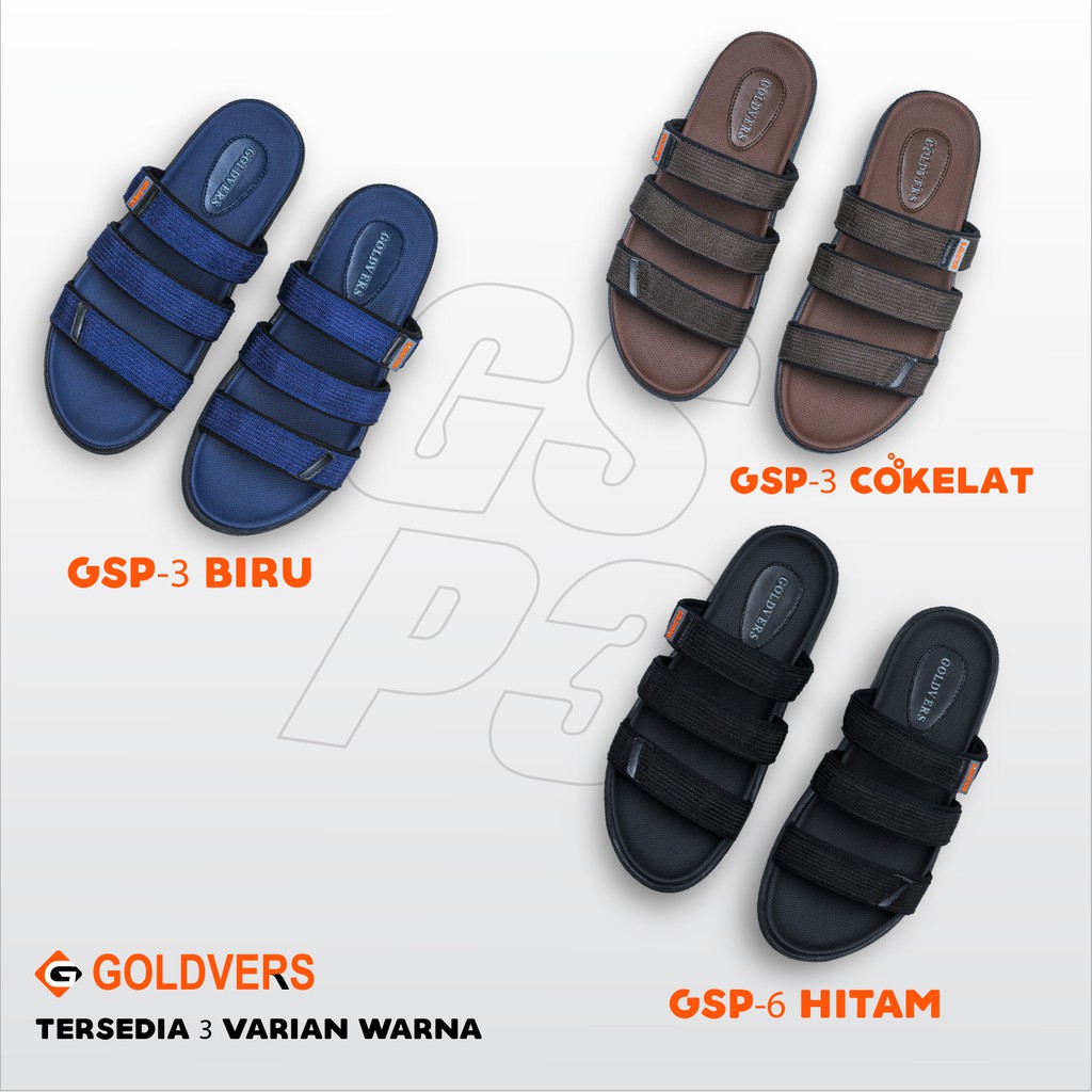 Sandal Pria Sandal Slop Cowok Goldvers Sendal Best Quality Import Sandal Santai Cowok - Goldies