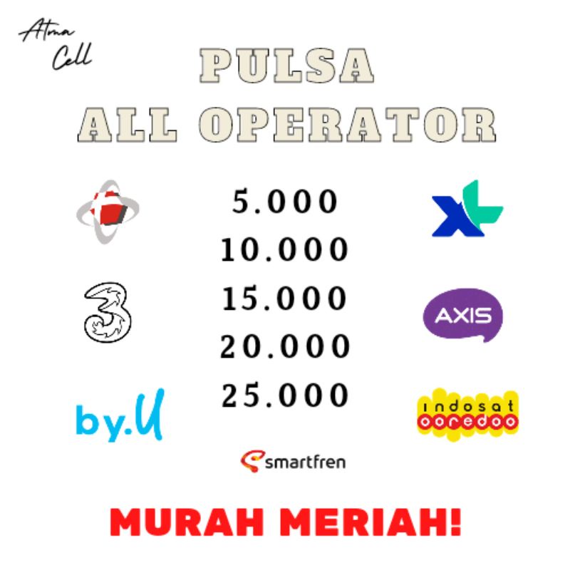 PULSA ALL OPERATOR MURAH 5000 - 25000