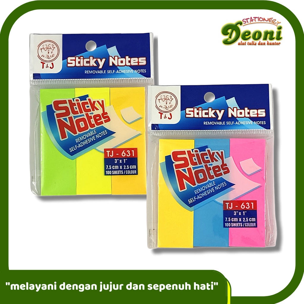 

TJ 631 Sticky Notes 75x25mm 300 Lembar