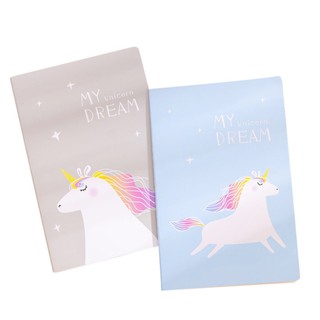 Buku Tulis Notebook Ukuran A5 Diary Sampul Kartun Unicorn