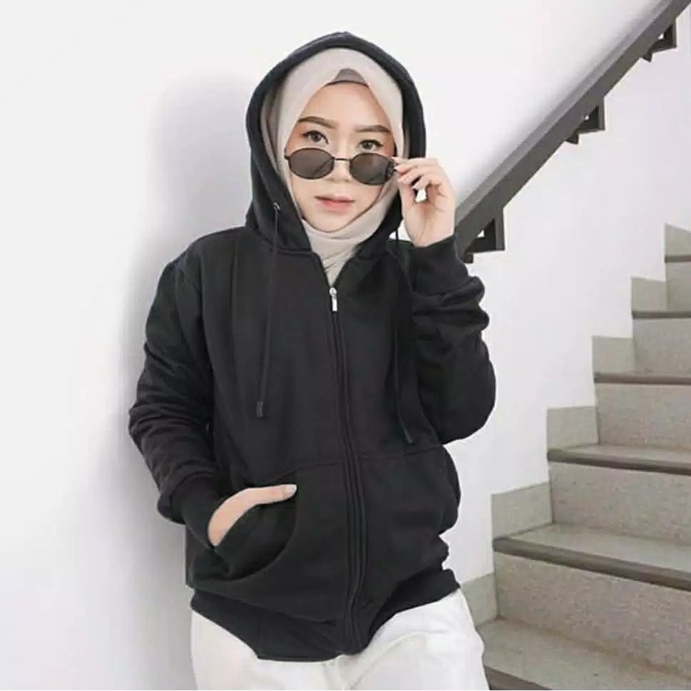 JAKET HOODIE ZIPPER POLOS UNISEX JAKET HOODIE ZIPPER POLOS TERMURAH KUALITAS DISTRO ABU MUDA M-XXL