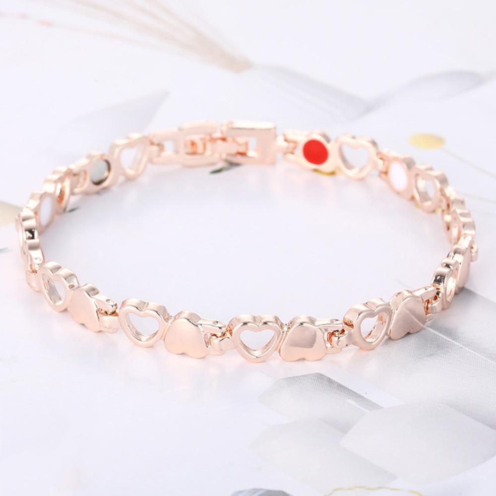 Timekey Gelang Kesehatan Magnetik Anti Radiasi Bentuk Hati Untuk Wanita B1R9