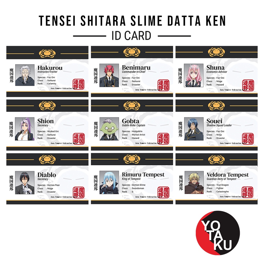 Kartu ID Card Anime Tensura Tensei Shitara Slime Bisa Custom Nama YOTAKUSHOP