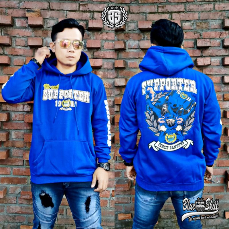 Jaket sweater persib / switer hoodie persib SUPPORTER sablon plastisol / jaket sweater bobotoh persib 1933 untuk pria dan wanita / jaket sweater originalblueskill