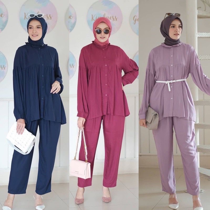 BEST SELLER | BISA COD | Daily set pejamas panjang premium busui - piyama lengan panjg rayon premium-5