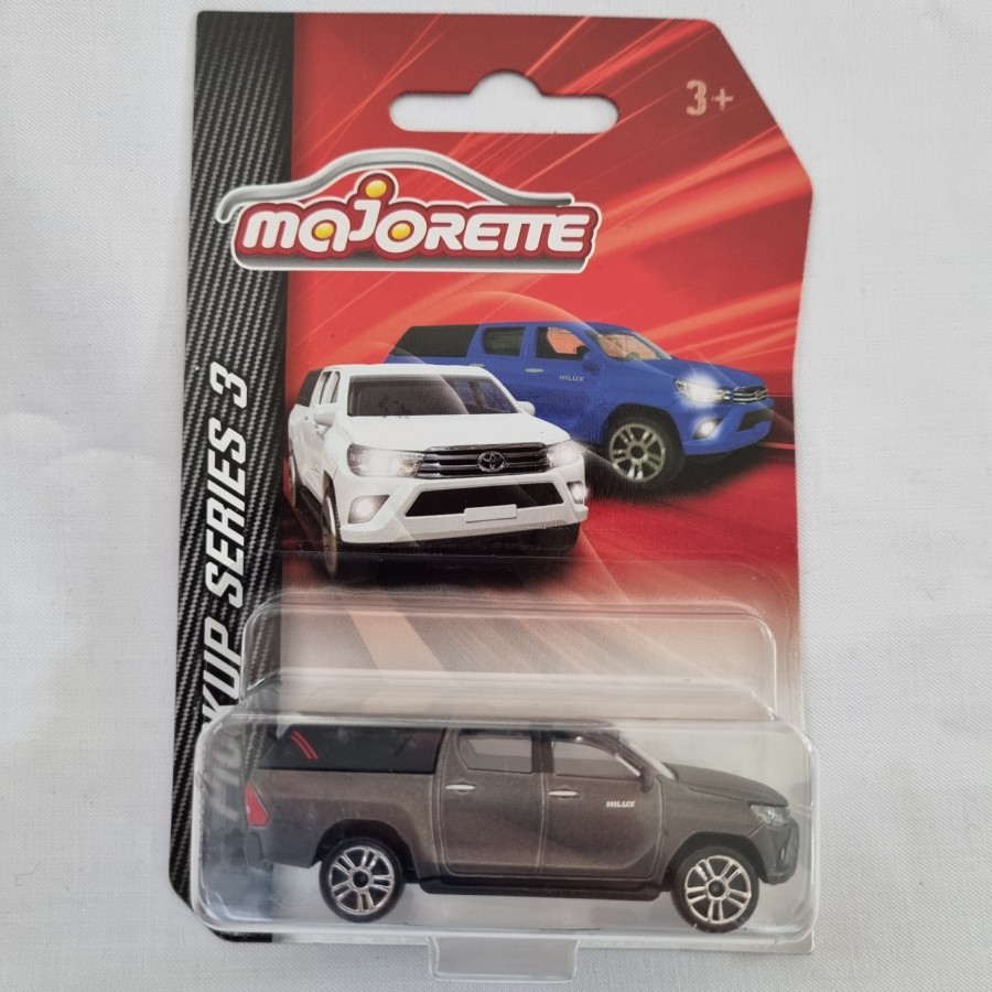 Majorette diecast mobil pick up Toyota Hilux Revo dark grey cover