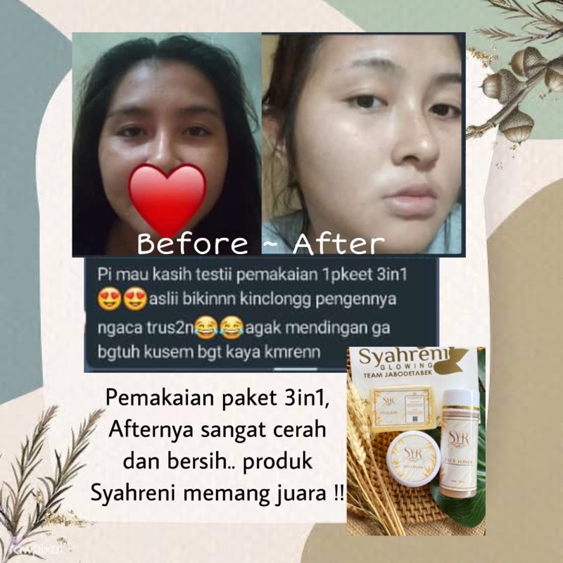 BISA (COD) SYAHRENI GLOWING PAKET 3in1 / HEMAT SYR GLOWING PAKET 3in1 / HEMAT / ALL DAY CREAM ORIGINAL