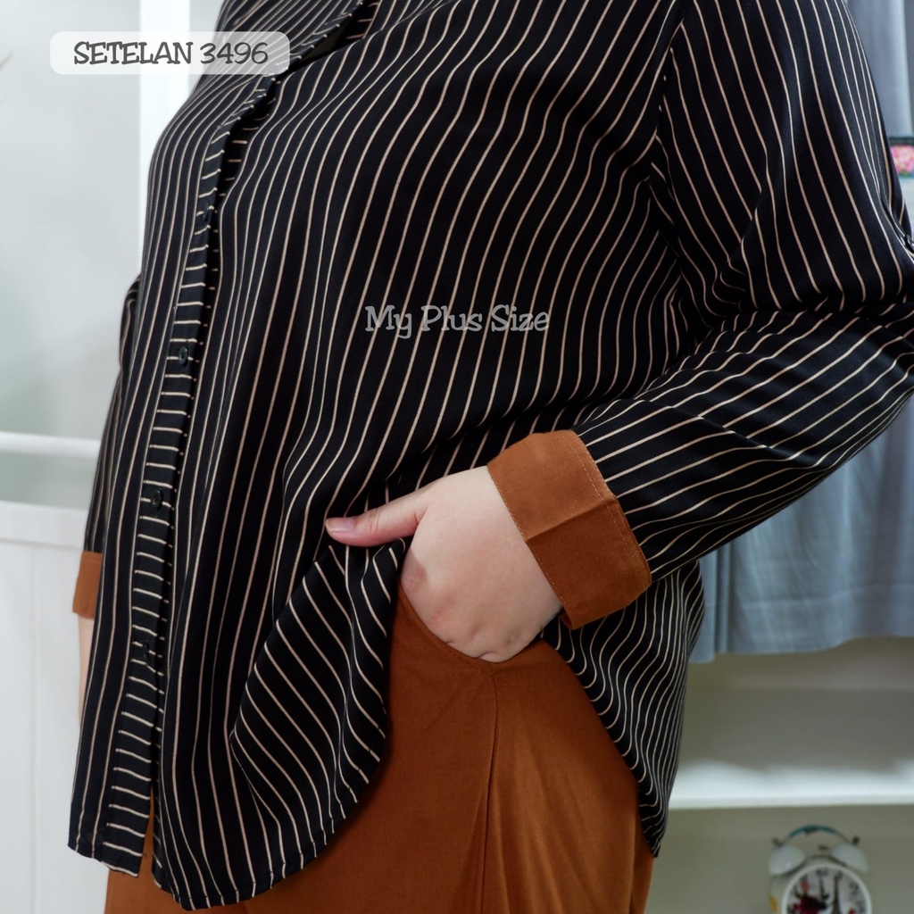 Setelan  Salur Jumbo 3496, Ld 130 &amp; 145 cm