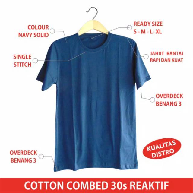 Kaos distro Polos 100% ASLI COTTON COMBED 30S  REAKTIF