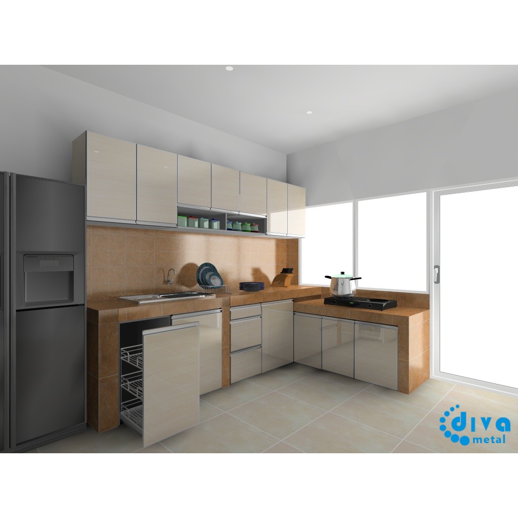 kitchen set minimalis , alumunium