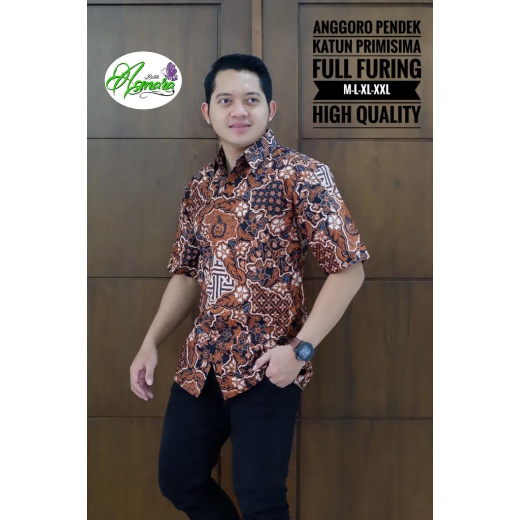 ANGGORO ASMARA BATIKSOLOAMANAH KEMEJA BAJU BATIK PRIA SOLO LENGAN PENDEK PANJANG LAPIS FURING ATASAN BATIK PREMIUM MODERN KATUN HALUS SEKAR ARUM MELATI BIRU MAJALAYA SASTRO BIRU KELABANG TOSCA KELABANG TOSCA NDRAU KUNING ARDANA BIRU WIRAYUDA BIRU PEKSI