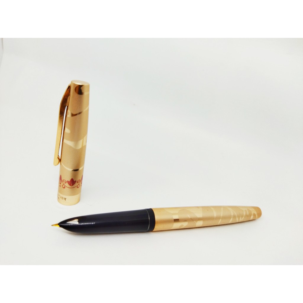 Fountain Pen Gold White Feather Pena Pulpen Tinta Gold Feather Pena Isi Ulang