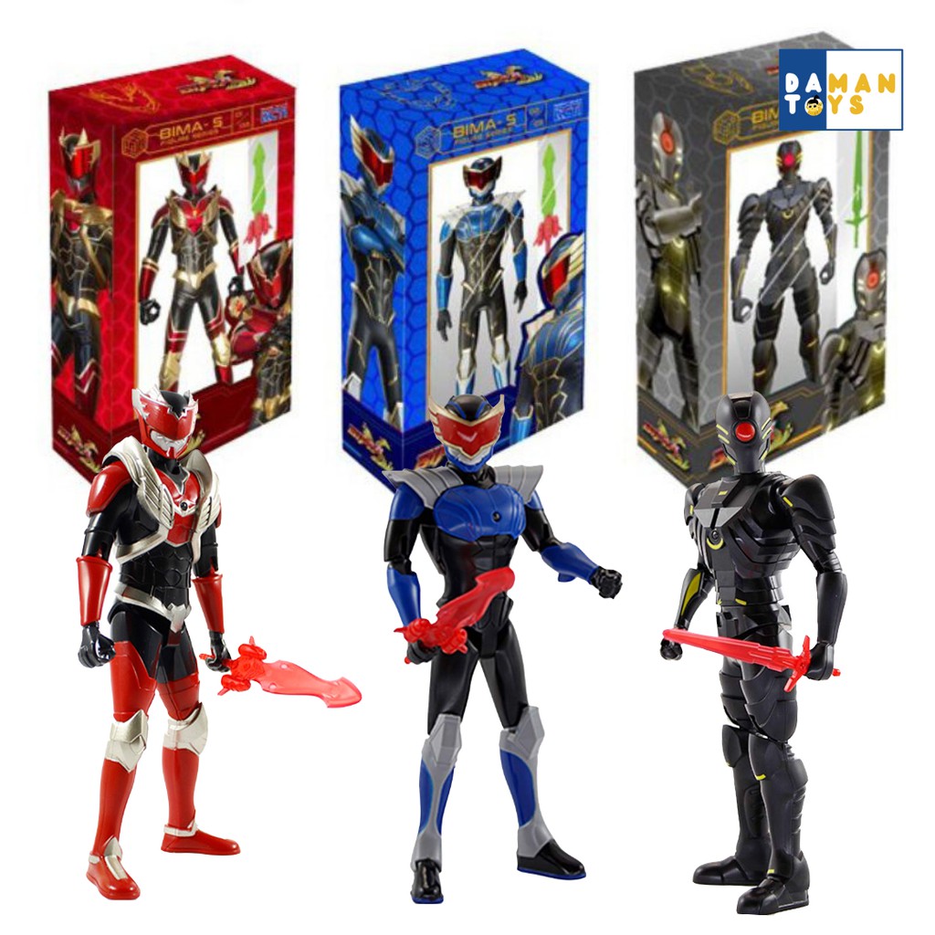 Mainan Robot Action Figure Bima S, Super Eagle, Mask Warrior, Tameng Stone Shield, Topeng Superhero