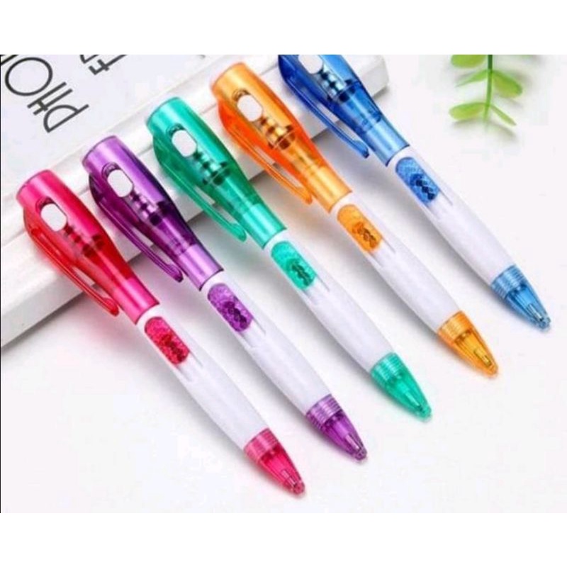 ballpoint lampu led / pulpen senter / pena lampu / Alat tulis lampu led