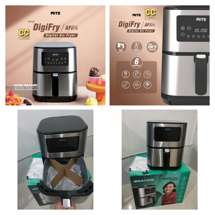 Mito Air Fryer Digifry AF 10 AF10 Grande Big Capacity 6L Low Watt