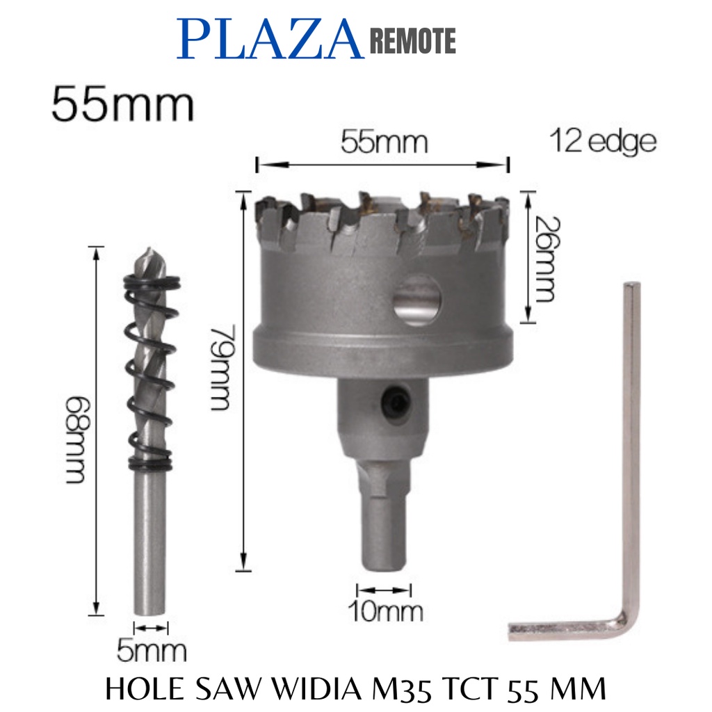 MATA BOR HOLE SAW TCT KARBIT M35 BESI  METAL CARBIDE WIDIA 55 MM