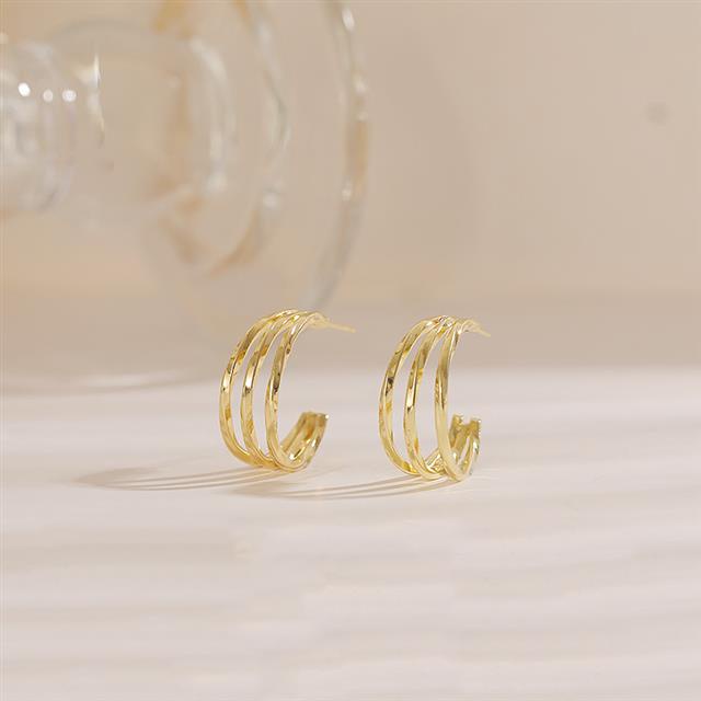 Sterling silver jarum desain Korea lingkaran fashion baru trendi anggun online influencer anting-ant