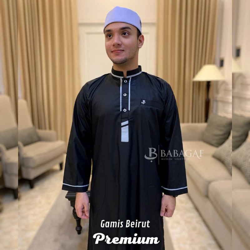 Gamis Beirut Babagaf Premium Jubah Pria Dewasa Lengan Panjang