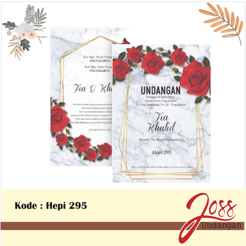 Blangko Undangan Pernikahan Hepi 295 Harga Murah