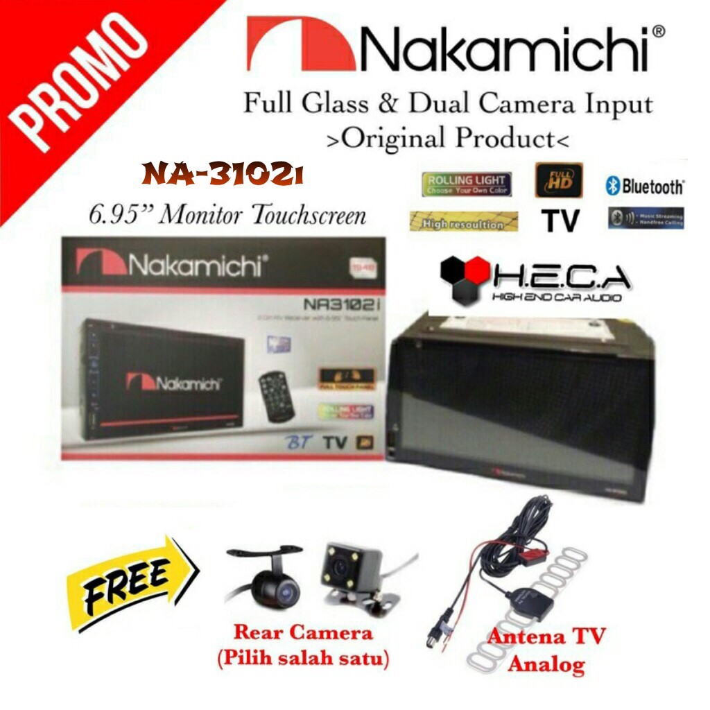 Nakamichi NA-3102i Tape TV Mobil NA3102i Double Din NA 3102 I HeadUnit