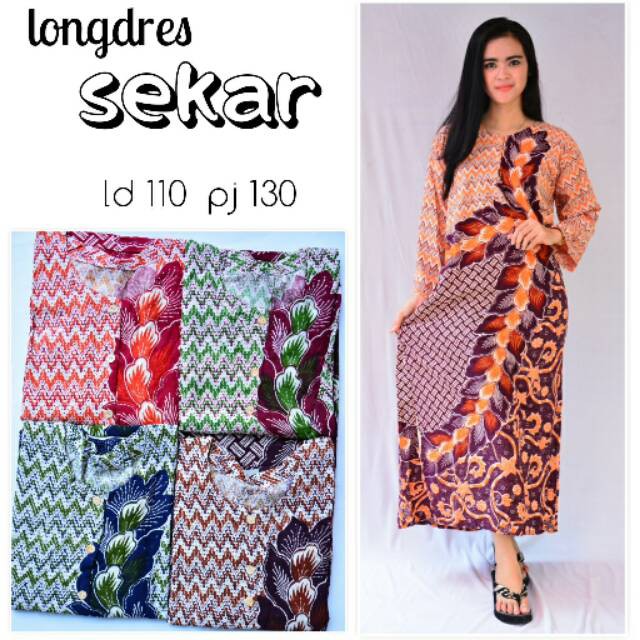 Longdress sekar grosir baju tidur lengan panjang daster murah busui
