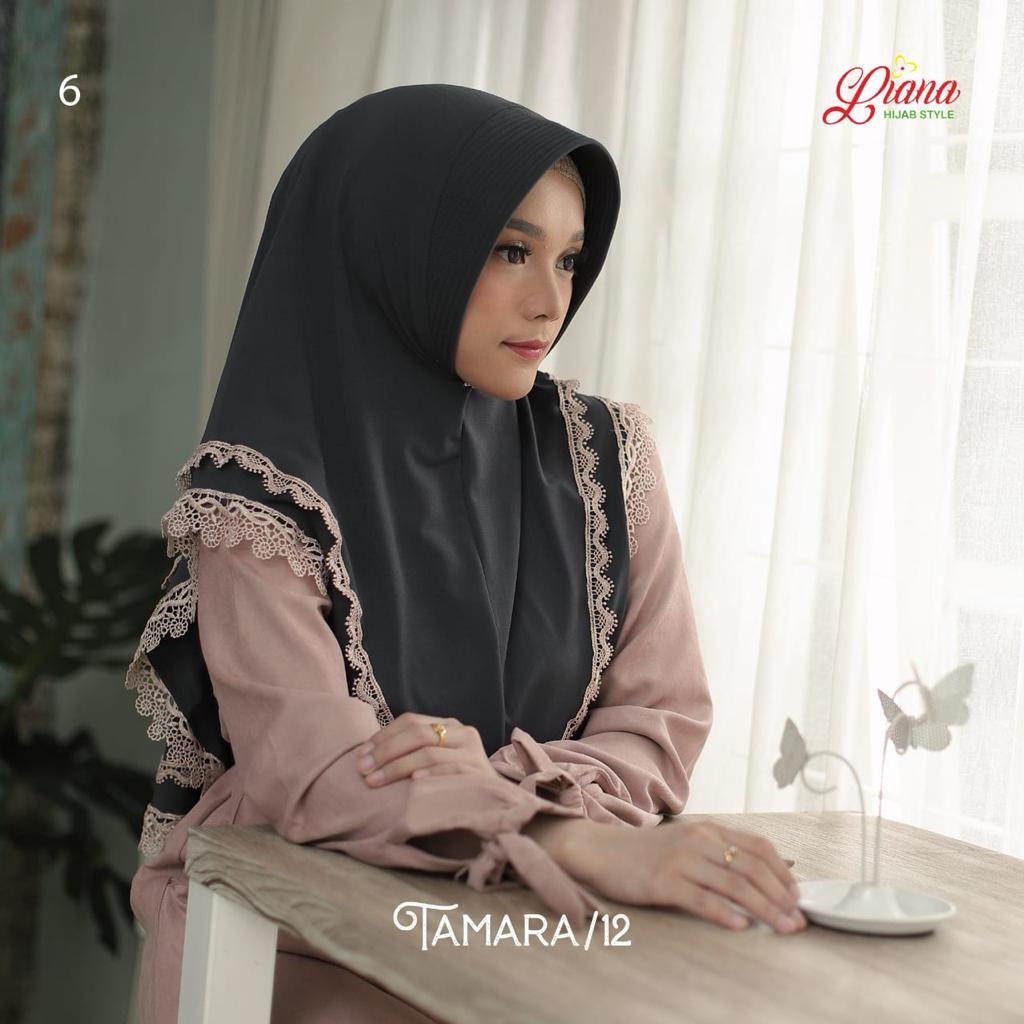 Jilbab Instan Bergo Tamara 12 Ori Liana Hijab-ABU TUA