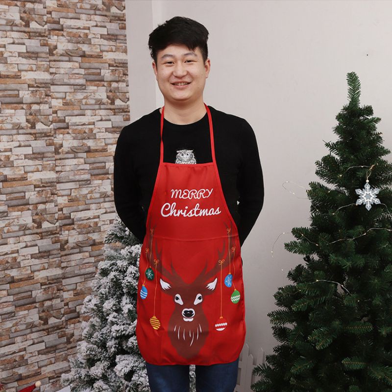 Kostum Apron Natal Murah Hadiah Celemek Santa Rusa Snowman Hadiah Gift