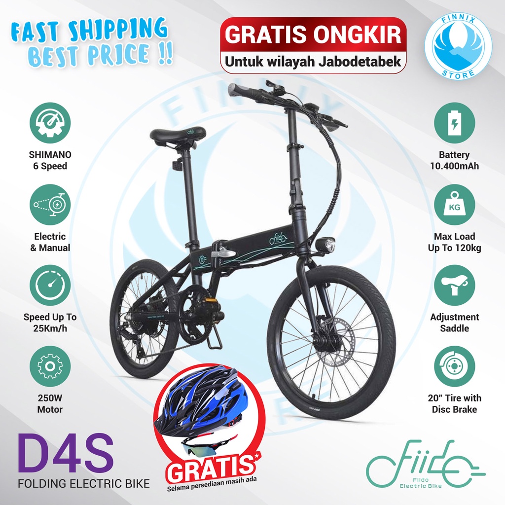 Sepeda Listrik Fiido D4S Foldable e-BIKE Hybrid Smart Bicycle