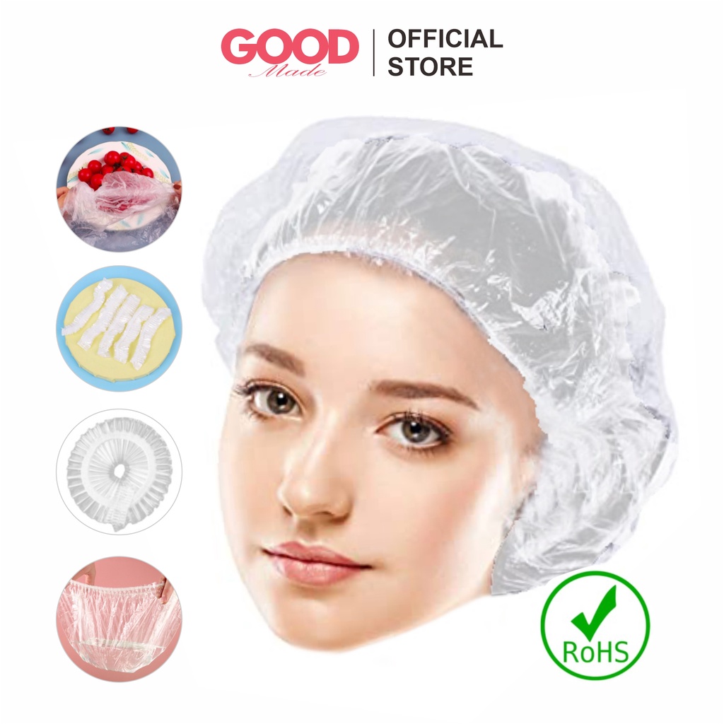 GOOD MADE - Shower Cap Penutup Kepala | Penutup Kepala Untuk Keramas | Shower Cap Plastik | Shower Cup | COD