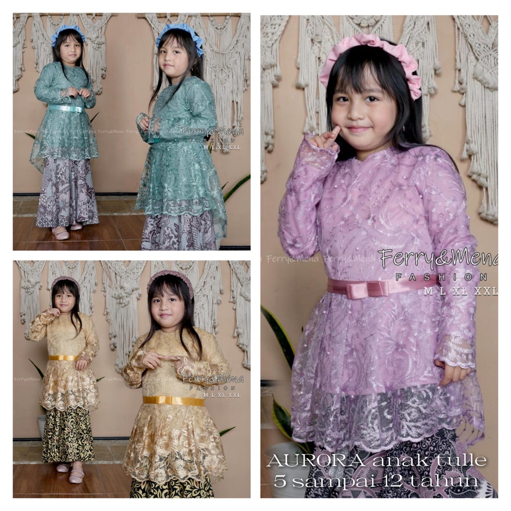 keabaya aurora anak tulle 5 sampai 5 tahun