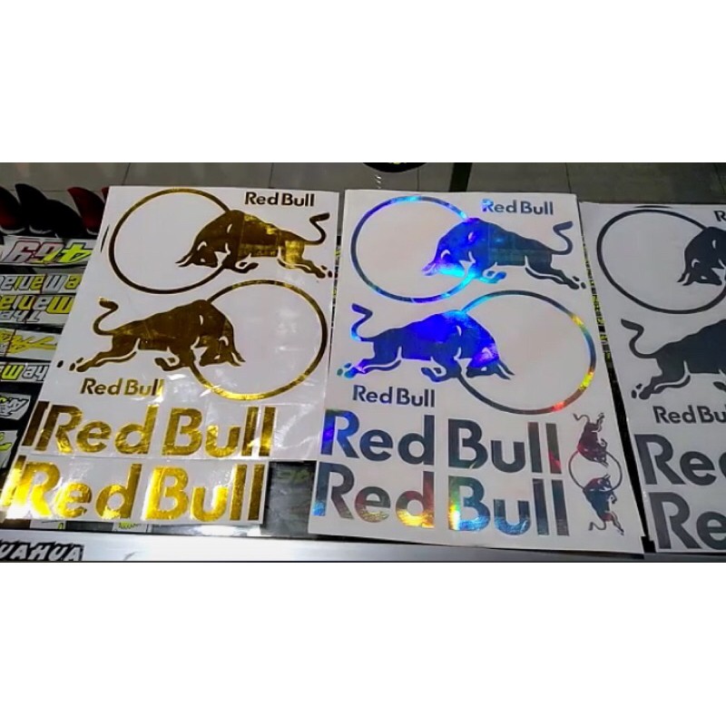 Sticker helm redbull set murah kyt tt course nfr stiker red bull cutting helm