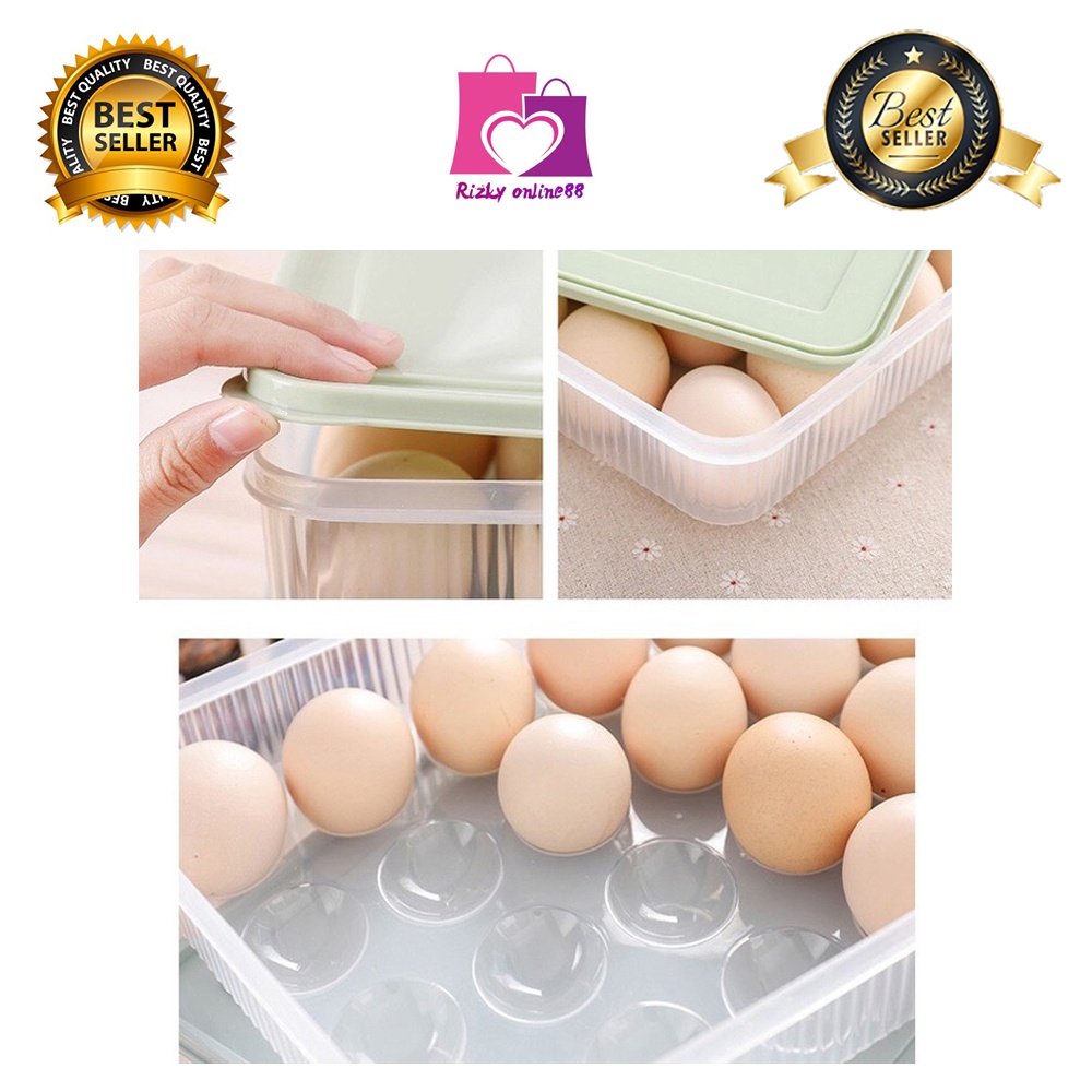 rizkyonline88 tempat box telur 24 lubang sekat tempat penyimpanan telur box egg organizer U88